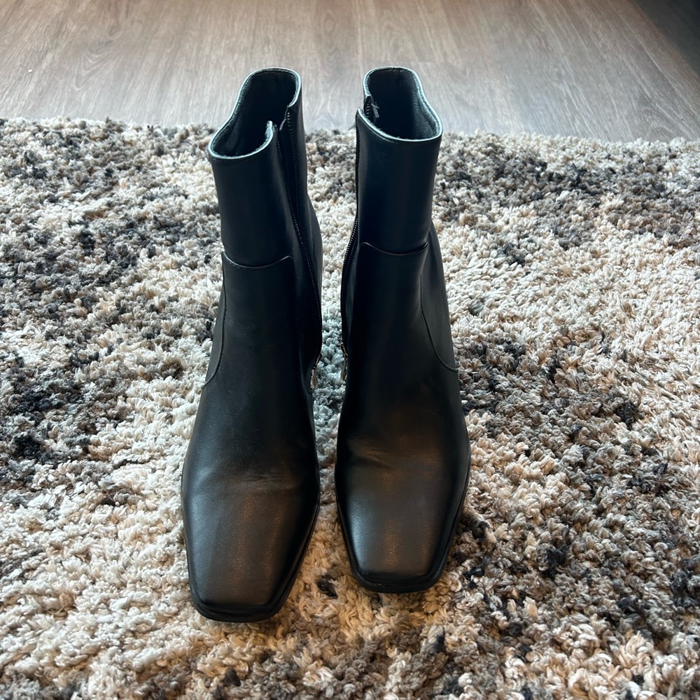 Black ankle high booties